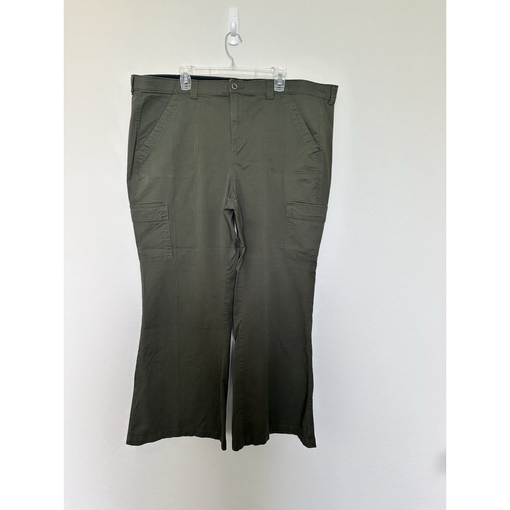 Torrid Women's Cargo Wide Leg Pants Size 22R Army Green High Rise Twill NWT